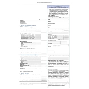 Hy-Ko 3-Part Funeral Statement V2 Blue 8.5 X 14" Package Of 100