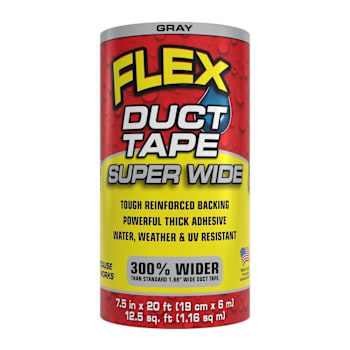 Flex Seal Super Wide Duct Tape, Gray, 7.50" x 20', Case Of 3