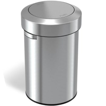 Image for Hls Commercial 17 Gallon Stainless Steel Swing Top Trash Can from HD Supply