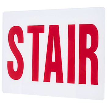 Satco Exit Panel Accessory, White Glass Panel, Red STAIR Signage, No Arrows