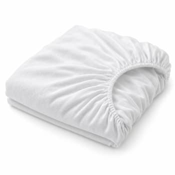 Golden Mills Jersey Knit Waffle Weave White Fitted Sheet/Gold Hem Case Of 60