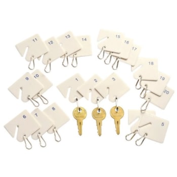 Image for MMF Slotted Rack White Square Key Tag, Numbers 81 To 100, Package Of 20 from HD Supply