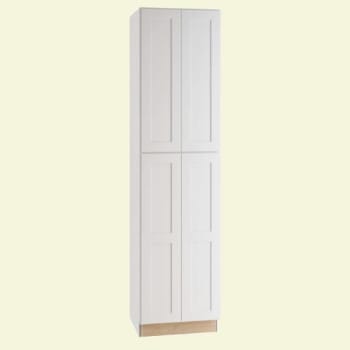 Image for Newport 24 In. W X 24 In. D X 90 In. H Assembled Plywood Pantry Kitchen Cabinet In Pacific White With Soft Close from HD Supply