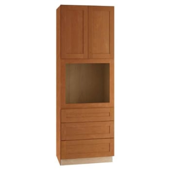 Image for Newport 33 In. W X 24 In. D X 96 In. H Assembled Plywood Double Oven Kitchen Cabinet In Cinnamon With Soft Close from HD Supply