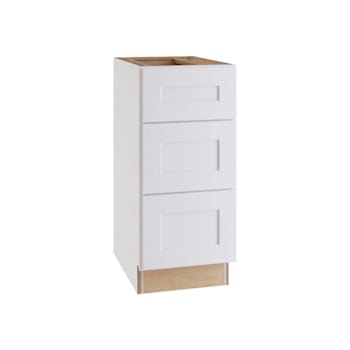Image for Newport 12 In. W X 21 In. D X 34.5 In. H Assembled Plywood Drawer Base Bath Cabinet In Pacific White With Soft Close from HD Supply