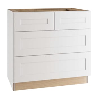 Image for Newport 36 In. W X 24 In. D X 34.5 In. H Assembled Plywood Drawer Base Kitchen Cabinet In Pacific White With Soft Close from HD Supply
