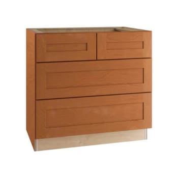 Image for Newport 36 In. W X 24 In. D X 34.5 In. H Assembled Plywood Drawer Base Kitchen Cabinet In Cinnamon With Soft Close from HD Supply