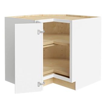 Image for Newport 36 In. W X 24 In. D X 34.5 In. H Assembled Plywood Corner Lazy Susan Base Kitchen Cabinet In Pacific White LH from HD Supply