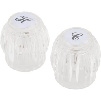 Image for Replacement For Sterling Hot/Cold Faucet Handles Clear 2-1/8" Height 2pk from HD Supply