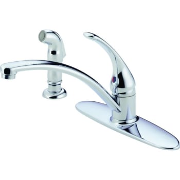 Delta® Foundations™ 1-Handle Kitchen Faucet w/ Spray, 1.8 GPM in Chrome