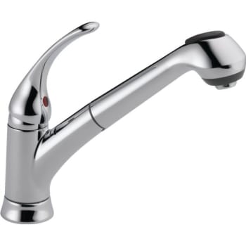 Delta® Foundations™ Pull-Out Kitchen Faucet, 1.8 Gpm, 8" Center, Chrome, 1 Handle
