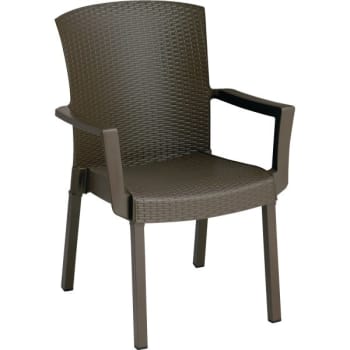 Image for Grosfillex Havana Stackable Armchair Wicker Look Espresso, Package Of 4 from HD Supply