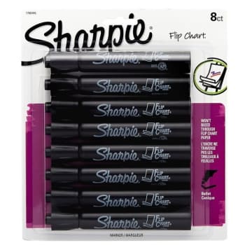 Sharpie® Black Bullet Point Flip Chart Markers, Package Of 8