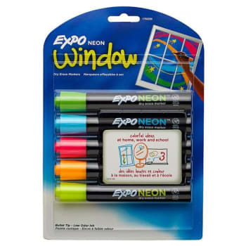 Image for Expo Neon Window Dry Erase Markers (5-Pack) from HD Supply