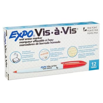 Image for Expo Vis-A-Vis Wet Erase Markers (Red) (12-Pack) from HD Supply
