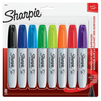 Image for Sharpie® Assorted Color Chisel Tip Permanent Marker, Package Of 8 from HD Supply