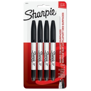 Image for Sharpie® Black Twin Tip Permanent Markers, Package Of 4 from HD Supply