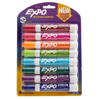 Image for Expo® 287608 Assorted Color Low-Odor Chisel Tip Dry Erase Marker, Package Of 8 from HD Supply