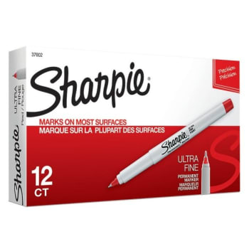 Sharpie® Red Ultra-Fine Permanent Marker, Package Of 12