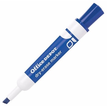 Image for Office Depot® Blue Low-Odor Chisel Point Dry Erase Marker, Package Of 12 from HD Supply