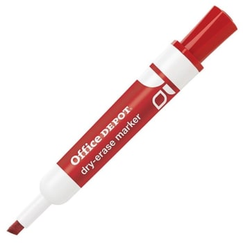 Image for Office Depot® Red Low-Odor Chisel Point Dry Erase Marker, Package Of 12 from HD Supply