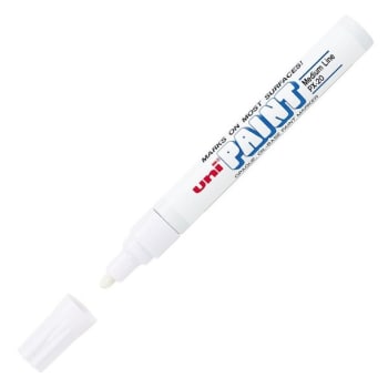 Uni-Paint® White Oil-Base Medium Line Marker, Package Of 12