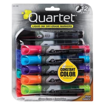 Quartet® Assorted Color Enduraglide Chisel Tip Dry Erase Marker, Package Of 12