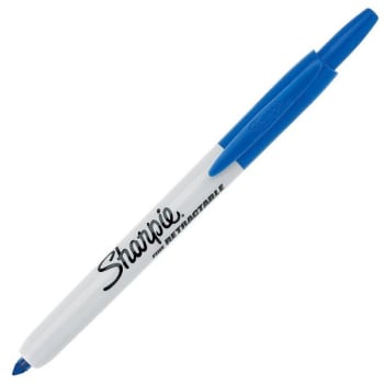 Image for Sharpie® Blue Retractable Fine Point Permanent Marker, Box Of 12 from HD Supply