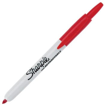 Sharpie® Red Retractable Fine Point Permanent Marker, Box Of 12