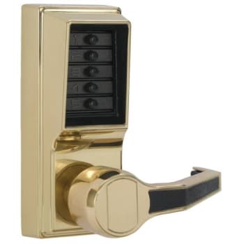 Image for Dormakaba Cylindrical Lever Lock, Combination Entry, Passage, Bright Brass from HD Supply