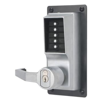 Image for dormakaba Exit Trim Lever Lock, Left Hand Reverse, Less Core, Satin Chrome from HD Supply