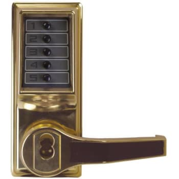 Image for dormakaba Bright Brass Cylindrical Lever Lock, Combination Entry, Less Core from HD Supply