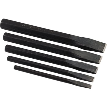 Image for SK Hand Tools 5-Piece Flat Chisel Set, Sizes 1/4 To 3/4", Alloy Steel from HD Supply