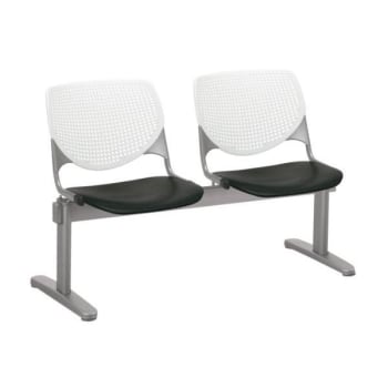 Image for Kfi Seating Kool 2-Seat Reception Bench, White Backs, Black Seats from HD Supply
