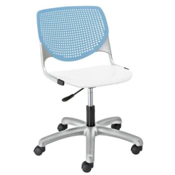 Image for Kfi Seating Kool Computer Chair, Sky Blue Back, White Seat from HD Supply