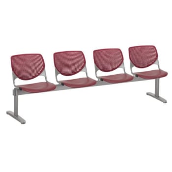 Image for Kfi Seating Kool 4-Seat Reception Bench, Burgundy Seats & Backs from HD Supply