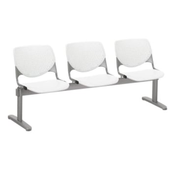 Image for Kfi Seating Kool 3-Seat Reception Bench, White Seats & Back from HD Supply