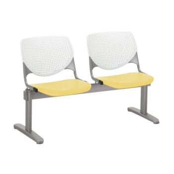 Image for Kfi Seating Kool 2-Seat Reception Bench, White Backs, Yellow Seats from HD Supply