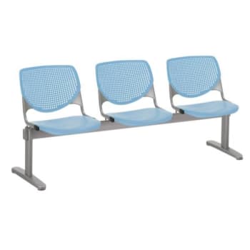 Image for Kfi Seating Kool 3-Seat Reception Bench, Sky Blue Seats & Back from HD Supply
