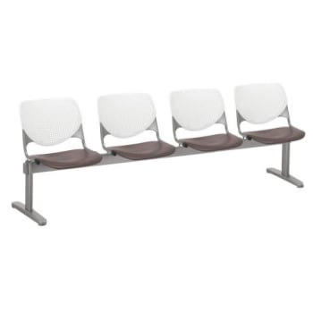 Image for Kfi Seating Kool 4-Seat Reception Bench, White Backs, Brownstone Seats from HD Supply