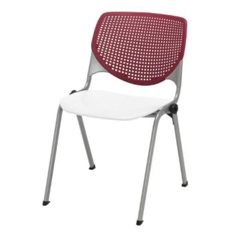 Image for Kfi Seating Kool Stack Chair, Burgundy Back, White Seat from HD Supply