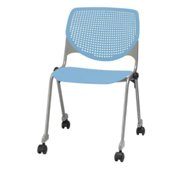 Image for Kfi Seating Kool Stack Chair, Casters, Sky Blue from HD Supply