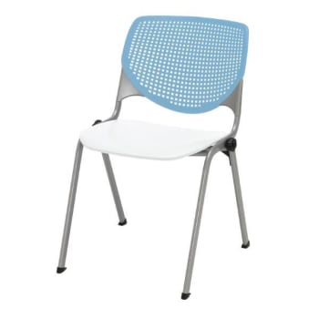 Image for Kfi Seating Kool Stack Chair, Sky Blue Back, White Seat from HD Supply