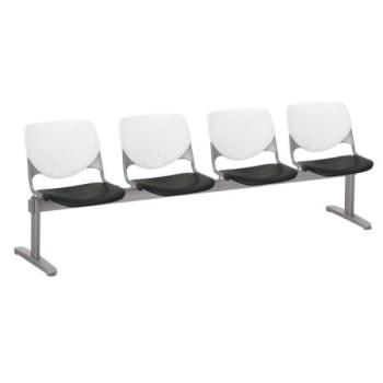 Image for Kfi Seating Kool 4-Seat Reception Bench, White Backs, Black Seats from HD Supply
