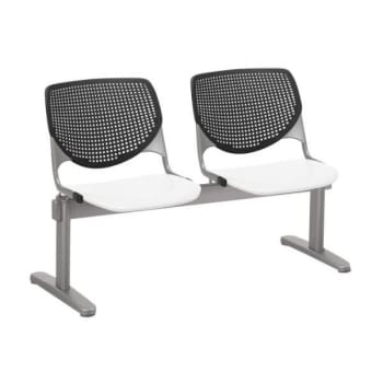 Image for Kfi Seating Kool 2-Seat Reception Bench, Black Backs, White Seats from HD Supply