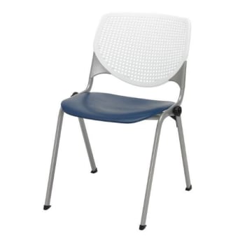 Image for Kfi Seating Kool Stack Chair, White Back, Navy Seat from HD Supply