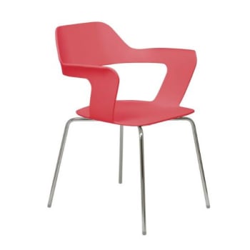 Kfi Seating Julep Stack Chair With Flex Shell, Red