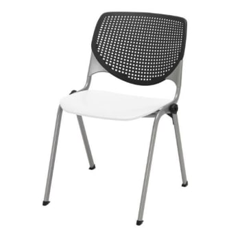 Image for Kfi Seating Kool Stack Chair, Black Back, White Seat from HD Supply