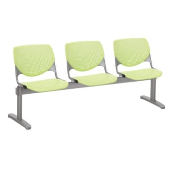 Image for Kfi Seating Kool 3-Seat Reception Bench, Lime Green Seats & Back from HD Supply