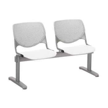 Image for Kfi Seating Kool 2-Seat Reception Bench, Light Gray Backs, White Seats from HD Supply